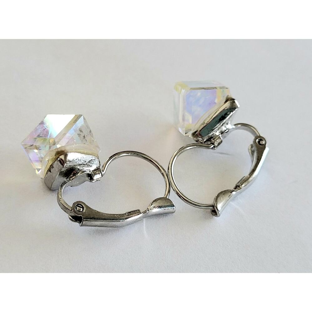 Aurora Borealis Crystal Pierced Earrings - Picture 4 of 6